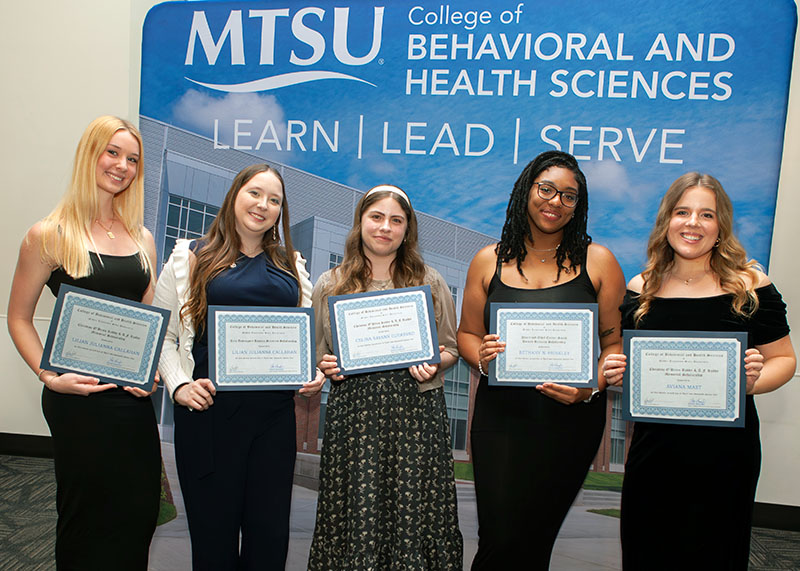 MTSU CBHS scholarship award winners